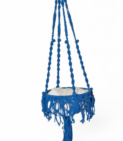 Handmade Blue Cotton Macrame Pet Swing