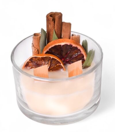 Decorative candles with orange design