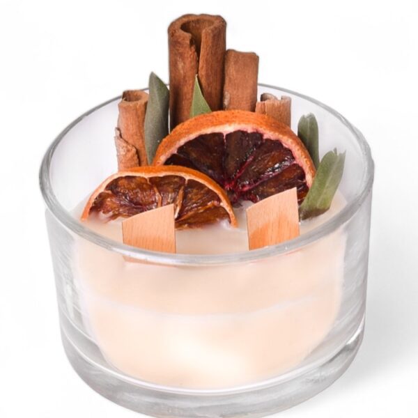 Decorative candles with orange design