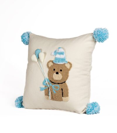 Handcrafted Teddy’s Winter Kids Cushion Cover