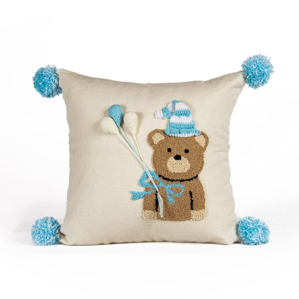 Handcrafted Teddy’s Winter Kids Cushion Cover