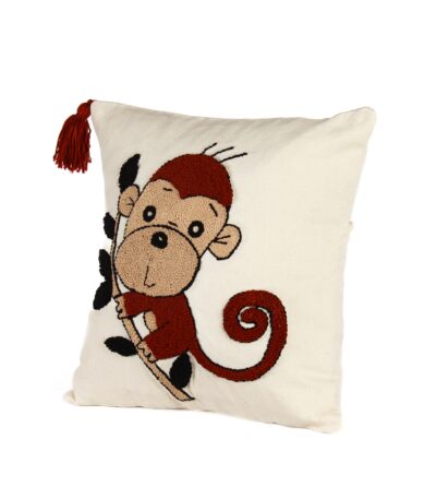 Handcrafted Whimsical Monkey Kids Cushion