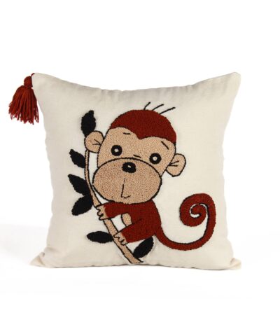 Handcrafted Whimsical Monkey Kids Cushion