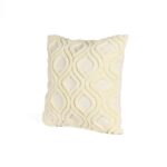 Elegance in White Punch Needle Cushion