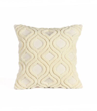 Elegance in White Punch Needle Cushion