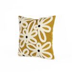 Golden Bloom Punch Needle Cushion Cover