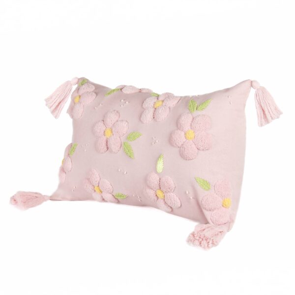 Whispering Petals Punch Needle Cushion Cover