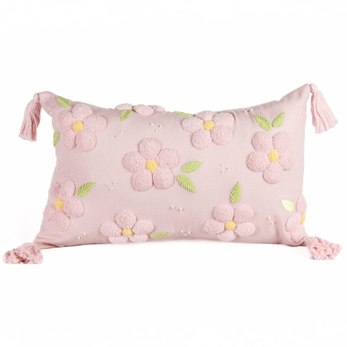 Whispering Petals Punch Needle Cushion Cover