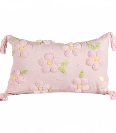 Whispering Petals Punch Needle Cushion Cover