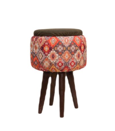 Elegance Bohemian veneered wooden Pouf