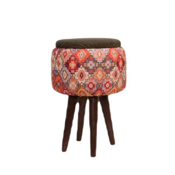 Elegance Bohemian veneered wooden Pouf