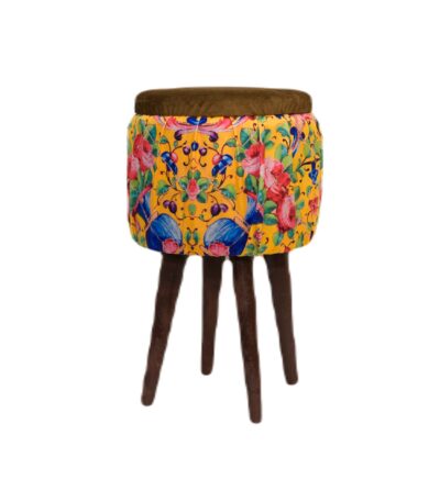 bohemian Elegance Floral velvet lining pouf