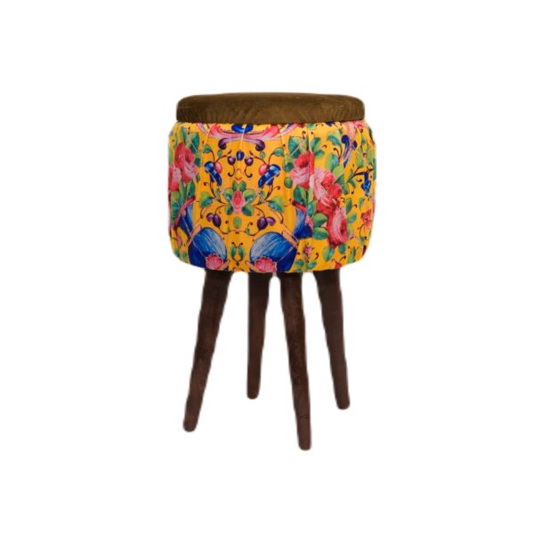 bohemian Elegance Floral velvet lining pouf