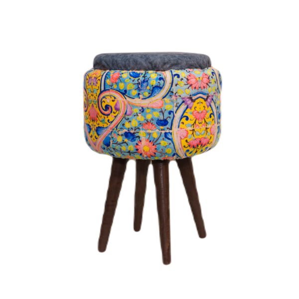 Paisley Elegance Cozy Accent wooden stylish Pouf