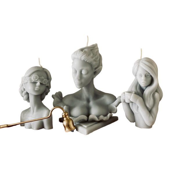 Decorative candles with female designs