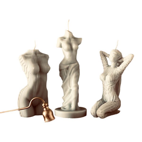 Decorative candles with female designs