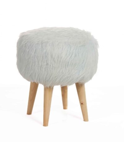 White wool pouf