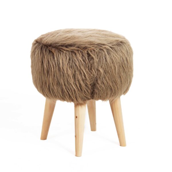 Brown wool pouf