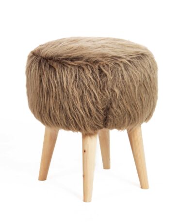 Brown wool pouf