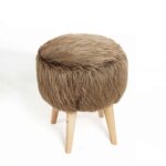 Brown wool pouf