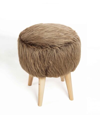 Brown wool pouf