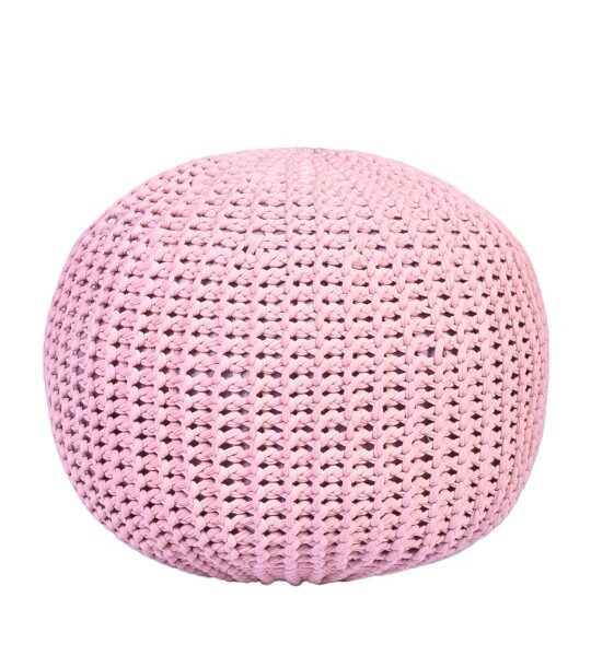 Blush Charm Crochet Pouf - Cozy Handwoven