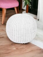 Sleek Noir Cozy Accent Pouf - Chill mode