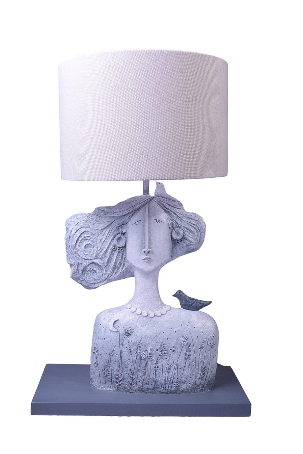 Sculptural Papier-Mâché Table Lamp-Lighting