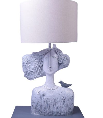 Sculptural Papier-Mâché Table Lamp-Lighting