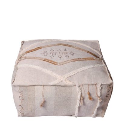 White and brown pouf