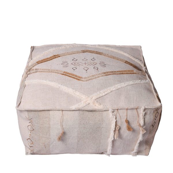 White and brown pouf