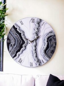 Glimmering Geode Mosaic Clock