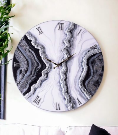 Glimmering Geode Mosaic Clock