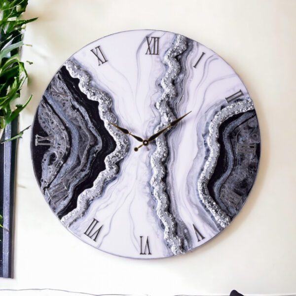 Glimmering Geode Mosaic Clock