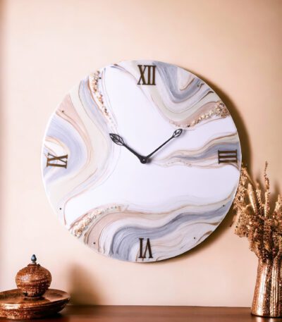 Glimmering Geode Mosaic Clock