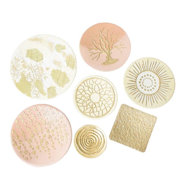 Golden Serenity Decorative Wall Plates Set