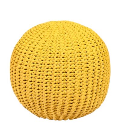 Vibrant Sunshine Crochet Pouf - Handmade