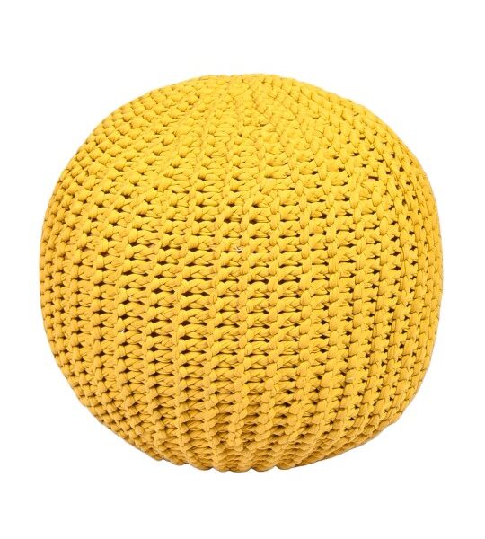 Vibrant Sunshine Crochet Pouf - Handmade