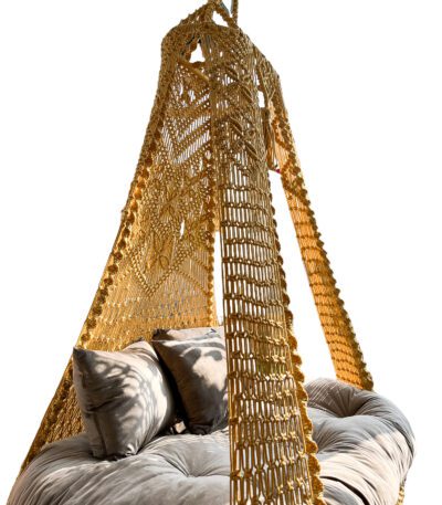 Stylish cotton rope swing with cushion