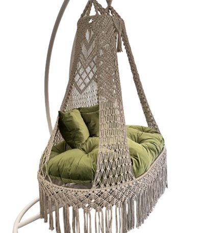 Stylish cotton rope swing with cushion