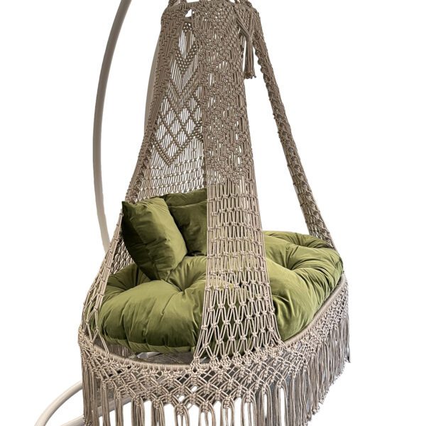 Stylish cotton rope swing with cushion