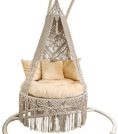 Stylish cotton rope swing with cushion