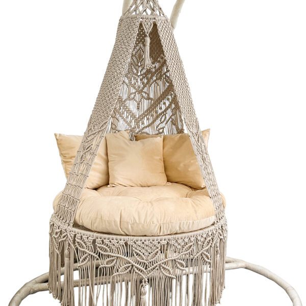 Stylish cotton rope swing with cushion