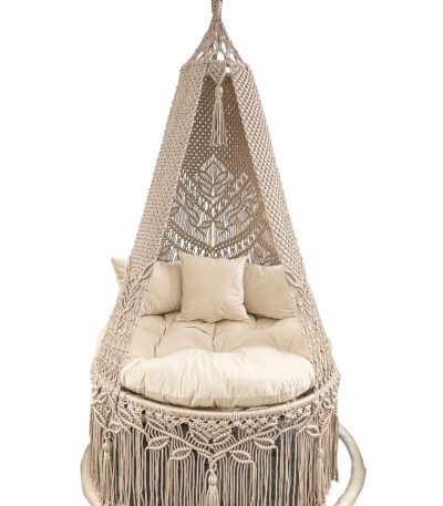 Stylish cotton rope swing with cushion