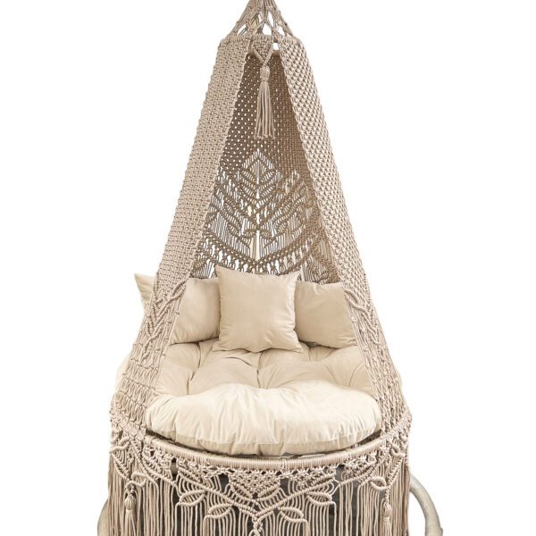 Stylish cotton rope swing with cushion