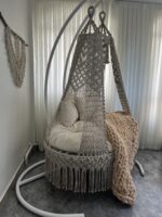 Deluxe Macrame Hanging Chair-Handwoven Swing