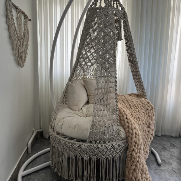 Deluxe Macrame Hanging Chair-Handwoven Swing