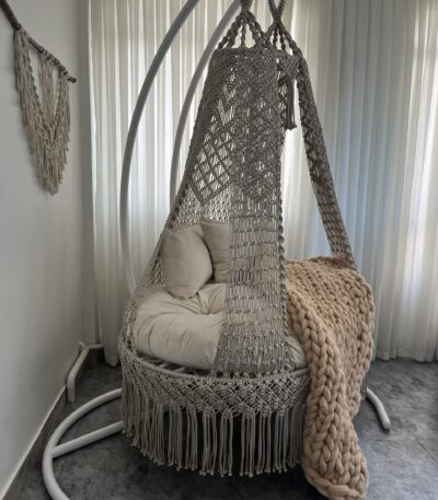 Deluxe Macrame Hanging Chair-Handwoven Swing